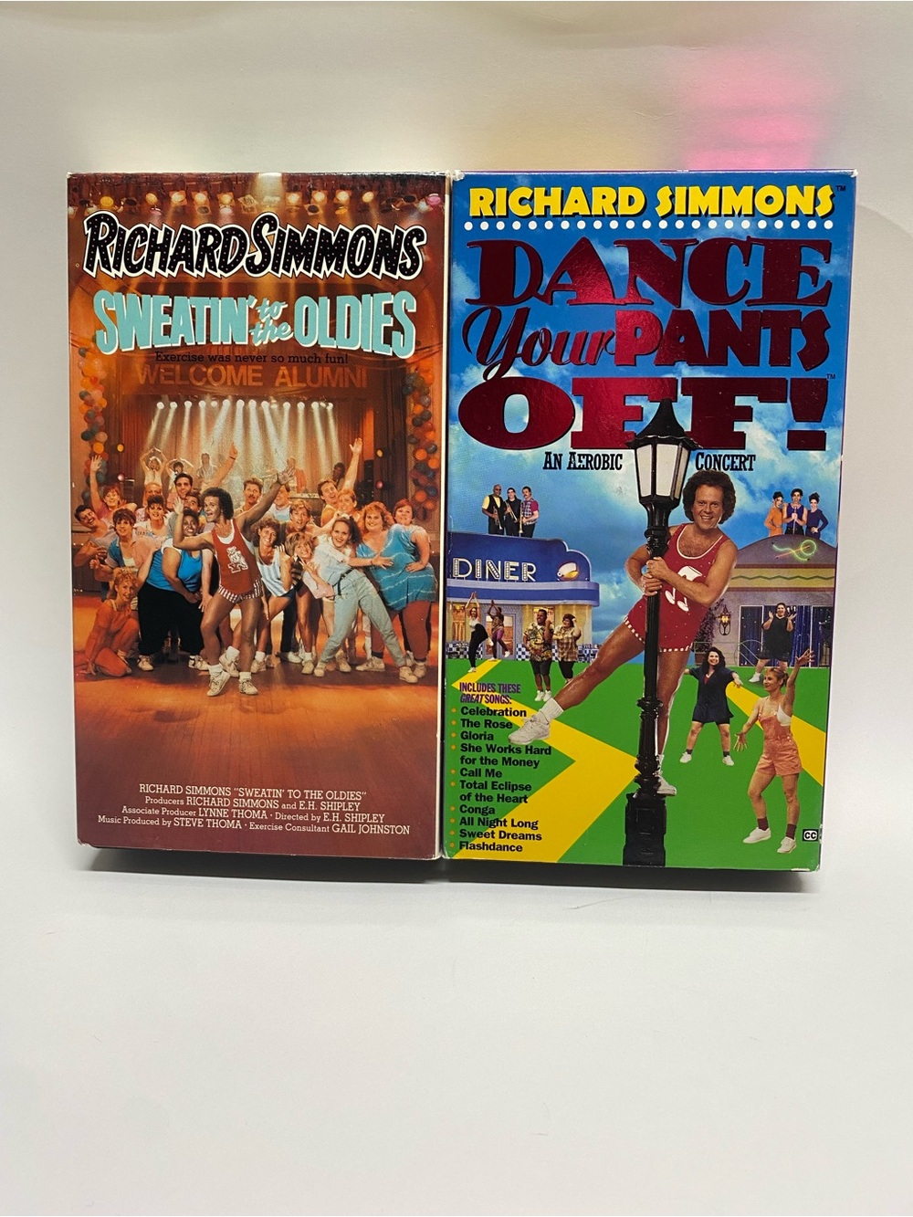 * Richard Simmons Dance Your Pants Off & sweatin to the oldies vhs tape se of 2